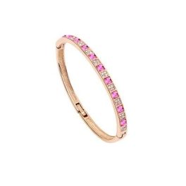    Würfelstein-Armband, rosa, verziert mit Swarovski-Kristallen