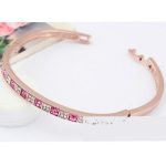  Würfelstein-Armband, rosa, verziert mit Swarovski-Kristallen