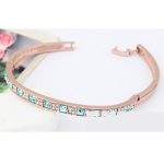  Würfelsteinarmband, Aquamarin, verziert mit Swarovski-Kristallen