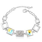  Armband mit quadratischem Muster, Crystal AB, verziert mit Swarovski-Kristallen