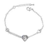  Armband mit Herzanhänger, Kristall, verziert mit Swarovski-Kristallen