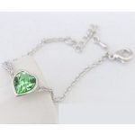  Armband mit Herzanhänger, Peridotgrün, verziert mit Swarovski-Kristallen