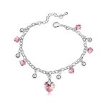  Elegantes Steinarmband, Light Rose, verziert mit Swarovski-Kristallen