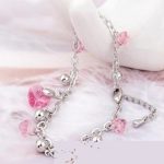  Elegantes Steinarmband, Light Rose, verziert mit Swarovski-Kristallen