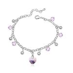  Elegantes Steinarmband, Violett, verziert mit Swarovski-Kristallen