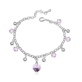    Elegantes Steinarmband, Violett, verziert mit Swarovski-Kristallen