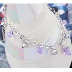  Elegantes Steinarmband, Violett, verziert mit Swarovski-Kristallen
