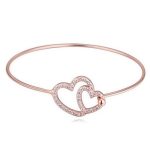  Doppelherz-Armband, Roségold, Roségold