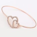  Doppelherz-Armband, Roségold, Roségold