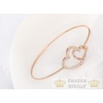 Doppelherz-Armband, funkelndes Gold