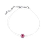  Antiallergenes transparentes Armband, rosa, verziert mit Swarovski-Kristallen