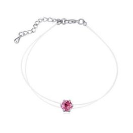    Antiallergenes transparentes Armband, rosa, verziert mit Swarovski-Kristallen