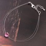  Antiallergenes transparentes Armband, rosa, verziert mit Swarovski-Kristallen