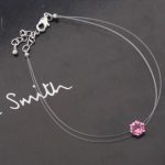  Antiallergenes transparentes Armband, rosa, verziert mit Swarovski-Kristallen