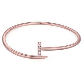  Gebogenes Zylinderarmband, Roségold, Roségold