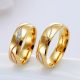 Herren-Ehering mit geometrischem Muster, Edelstahl, Gold, Größe 11