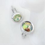 Manschettenknöpfe mit Swarovski-Kristall, rund, LUMG-Kristall