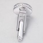 Manschettenknöpfe mit Swarovski-Kristall, rund, LUMG-Kristall