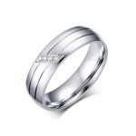 Damen-Ehering, Edelstahl, Silber, Größe 6