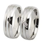 Herren-Ehering, Edelstahl, Silber, Größe 10