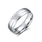  Damen-Ehering, Edelstahl, Silber, Größe 7