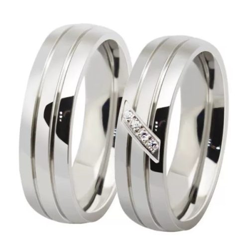 Férfii karikagyűrű, nemesacél, ezüstszínű, 8