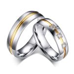  Herren-Ehering, Edelstahl, Silber, Größe 9