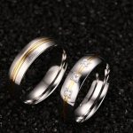  Damen-Ehering, Edelstahl, Silber, Größe 6