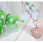  Doppelte herzförmige Halskette, Roségold, Roségold