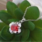  Blumenförmiges Schmuckset, Rot