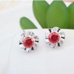  Blumenförmiges Schmuckset, Rot