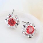  Blumenförmiges Schmuckset, Rot