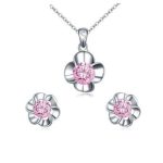  Blumenförmiges Schmuckset, Rosa