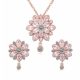  Luxuriöses blumenförmiges Schmuckset, Roségold, Roségold