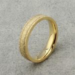 Damen-Ehering, Edelstahl, Gold, Größe 5