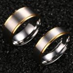  Damen-Ehering, Edelstahl, Silber, Größe 9