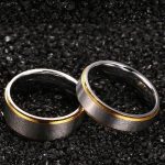  Herren-Ehering, Edelstahl, Silber, Größe 13