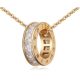 Halskette mit Ringanhänger, funkelndes Gold