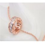  Halskette mit Ringanhänger, Roségold, Roségold