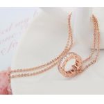  Halskette mit Ringanhänger, Roségold, Roségold