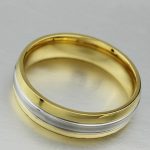  Herren-Ehering, Edelstahl, Gold, Größe 11