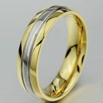  Herren-Ehering, Edelstahl, Gold, Größe 12