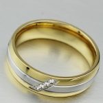  Damen-Ehering, Edelstahl, Gold, Größe 9