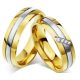  Damen-Ehering, Edelstahl, Gold, Größe 8