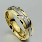  Damen-Ehering, Edelstahl, Gold, Größe 7