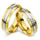  Damen-Ehering, Edelstahl, Gold, Größe 6