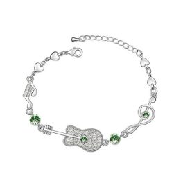   Armband, verziert mit Swarovski-Kristallen, Gitarrenmuster, Peridot