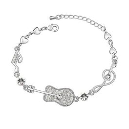   Armband, verziert mit Swarovski-Kristallen, verziert mit einem Gitarrenmuster, Kristall