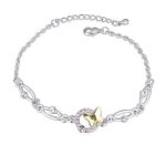 Schmetterlingsarmband, gelblich-weiß, verziert mit Swarovski-Kristallen