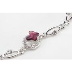  Schmetterlingsarmband, Amethyst, verziert mit Swarovski-Kristallen